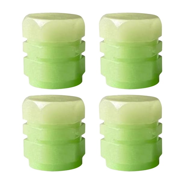 Xihbxyly Tapas de Neumáticos Fluorescentes, Llamativas Tapas de Válvulas, Material Abs Duradero, Fácil Instalación, Mejoran El Ciclismo Nocturno, Ajuste Universal para Autos y Bicicletas, Juego de 4