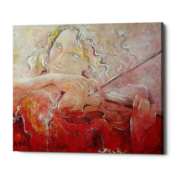 Epic Graffiti "Violinist" by Samedin Asllani, Giclee Canvas Wall Art, 16"x18" 16" x 18"