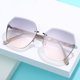 thumbnail image 5 of Gafas de sol para mujer, sin montura, con degradado, protección UV400, diseño de marca, para conducir, con juego de regalo, montura poligonal de metal, gafas de sol para hombre, 5 of 5