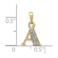 thumbnail image 3 of 10k Yellow Gold and Rhodium Plated Textured Initial A Pendant for Women or Unisex, Alphabet Letter Charm Necklace, Personalized Monogram Jewelry, Classic Identity Accessory, 3 of 6