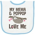 thumbnail image 2 of Inktastic Mema and Poppop Love Me Girls Sloth Baby Terry Cloth Bib, 2 of 3