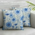 thumbnail image 3 of COMIO Watercolor Light Blue and Indigo Dandelion Wild Flowers Throw Pillow Covers Decorate Home Living Room Girls Room,Spring Summer Cottagecore Pillowcase, 3 of 5