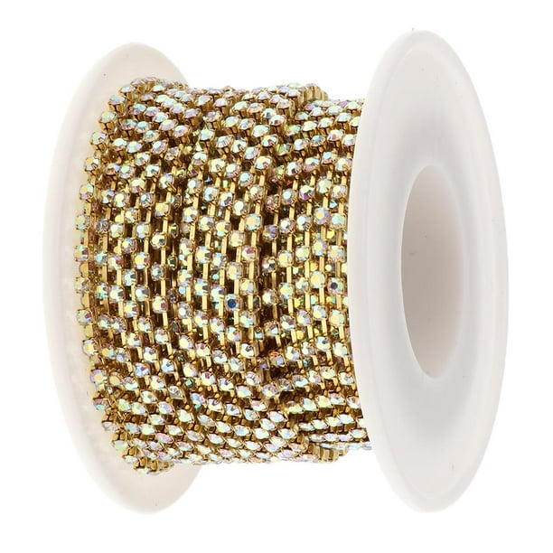 Copa de de Imitación Estrecha Ornamento Decorativo para Jarrones 10yardas Oro Soledad Cadena de copa estrecha de diamantes de imitación