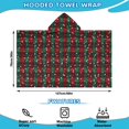 thumbnail image 2 of Red and Green Plaid Christmas Snow Pattern Hooded Bath Towel，50"x30" for Ages 3 To 12 Kids, Quick Dry Lightweight Soft Microfiber Hood Beach Towel Cover Up for Kids, 2 of 7