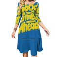 thumbnail image 2 of Good Times Ahead - Fun Custom Type Design Back Lacing Backless Dress Women Kawaii Square Collar Dress 6Xl Good Times Fun, 2 of 5