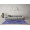 thumbnail image 3 of Ahgly Company Machine Washable Indoor Square Medallion Blue Traditional Area Rugs, 7' Square, 3 of 4
