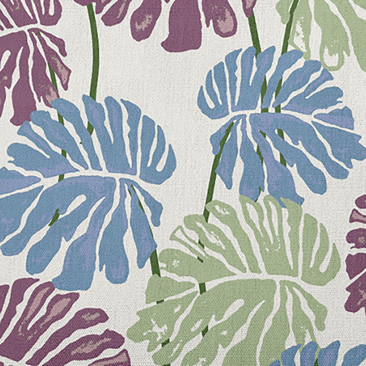20" x 20" Simply Daisy Big Leaves Polyester Accent Pillow, Chambray Qty 1