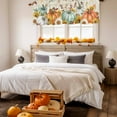 thumbnail image 3 of Fall Pumpkin Valances for Windows, 54 x 18in, Autumn Leaf Sunflowers Orange Green Vintage Letter Rod Pocket Kitchen Valance Curtain Light Filtering Window Treatments for Living Room Bedroom, 1 Panel, 3 of 7