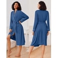 thumbnail image 2 of Ekouaer Kimono Robes for Women Long Lightweight Knit Bathrobe Shawl Soft Sleepwear Casual Ladies Loungewear, 2 of 6