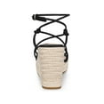 thumbnail image 2 of BLISSFUL STEP Sandales Compensées à Brides pour Femmes Espadrilles à Talon Compensé Noir 6, 2 of 6