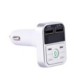 thumbnail image 1 of Bluetooth 5.0 Car Kit Handsfree Wireless FM card FM transmitter Universal Transmitter Dual USB Charger LCD TF Card Car MP3 Player, Silver, 1 of 9