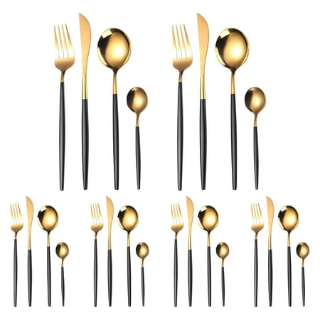 

Dealovy 24 Piece Stainless Steel Cutlery Set for 6 People Including Spoon Knife and fork Polish Clearance