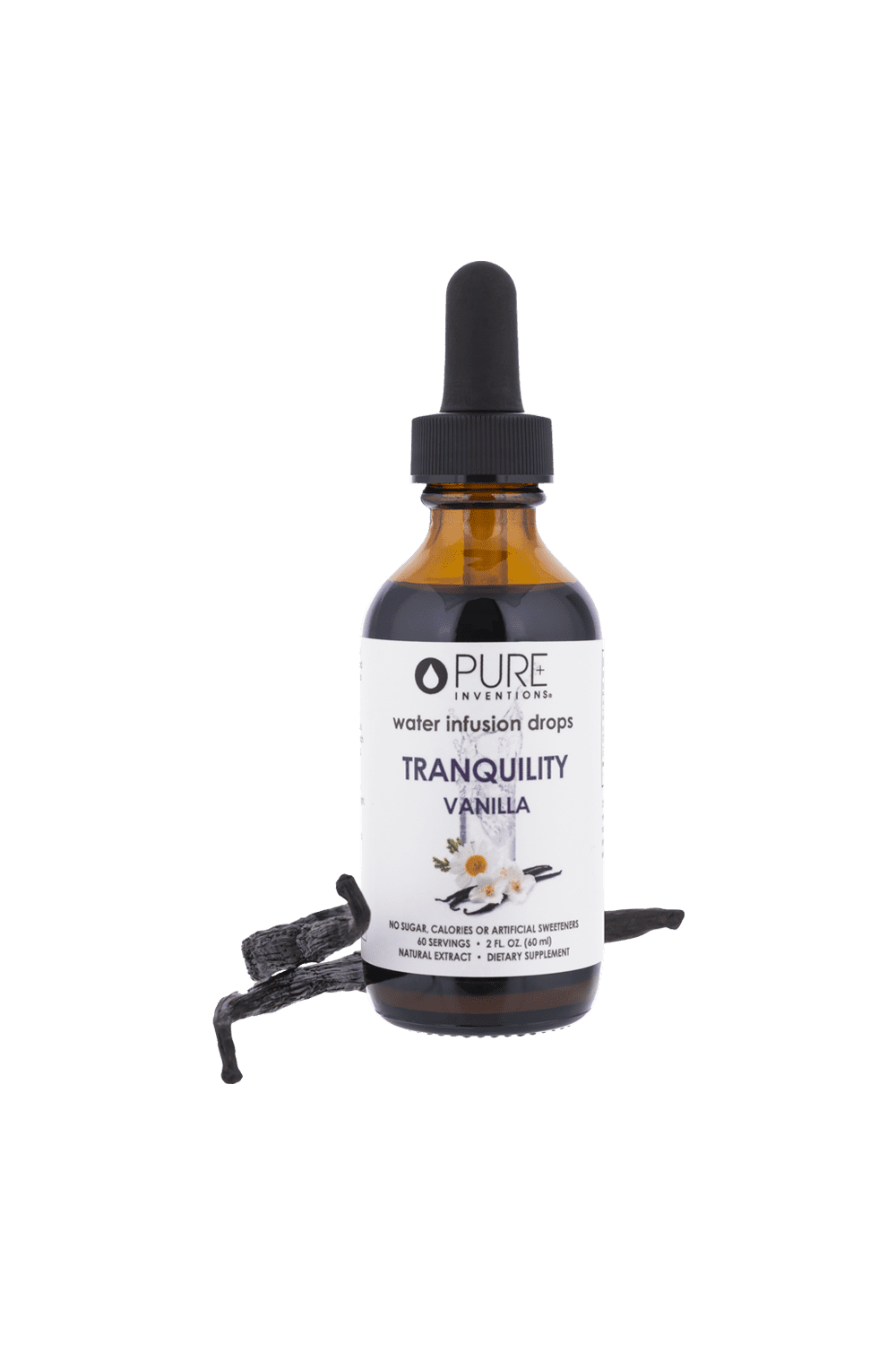 Pure Inventions Tranquility Water Enhancer, Vanilla Chamomile, Relaxation Blend, Sugar-Free, 60 Servings