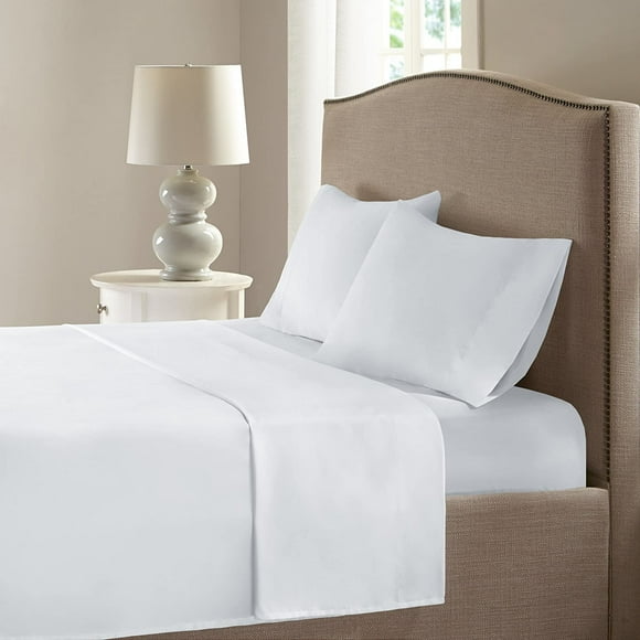 Coolmax Moisture Wicking Sheet Set Super Soft, Fade Resistant, 17" Deep Pocket, All Around Elastic - Warm Weather Cooling Sheets for Night Sweats, Queen, White 4 Piece