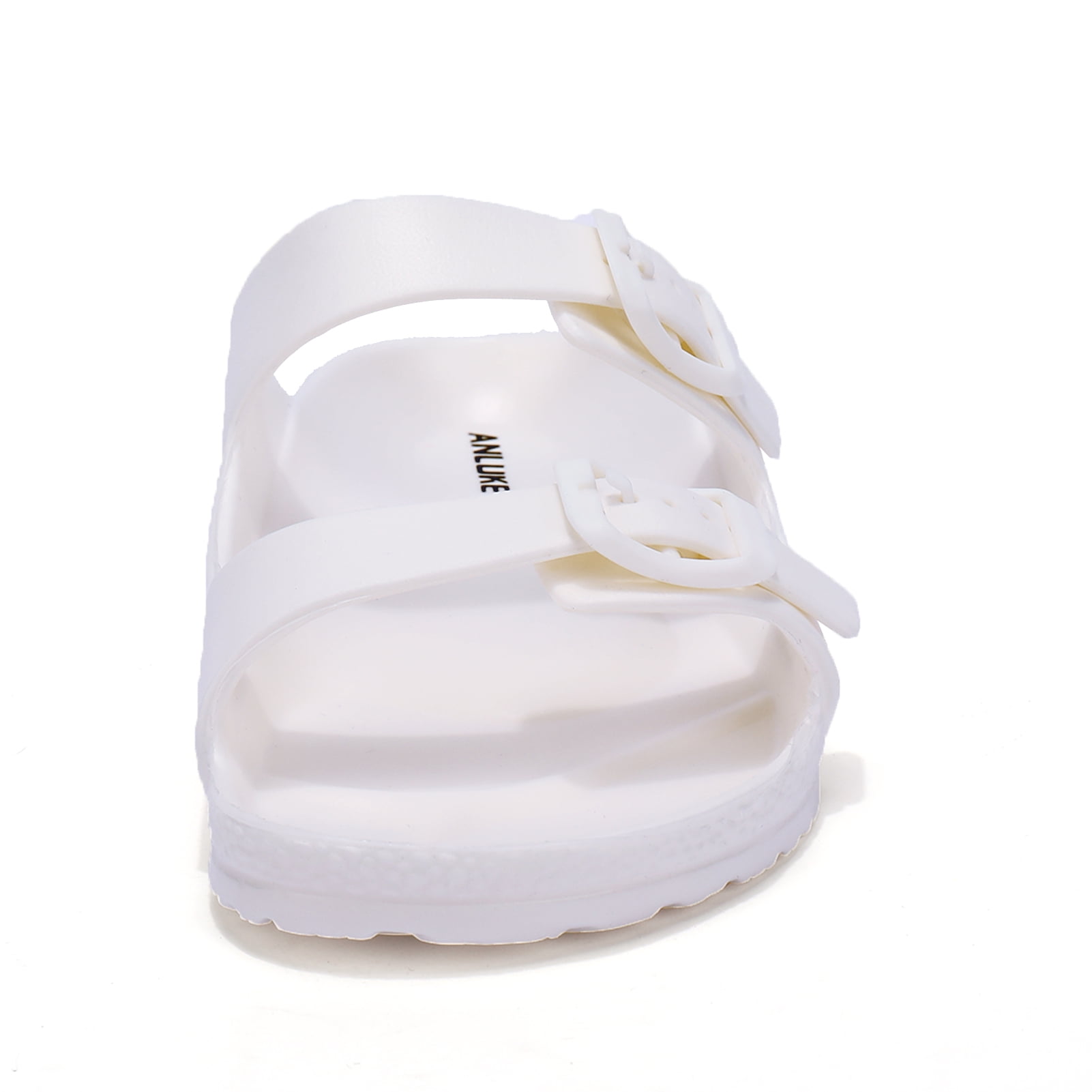 ANLUKE Kids Comfort Slides Soft Sandals with Adjustable Double Buckles Slip On Slide Sandal for Boys Girls