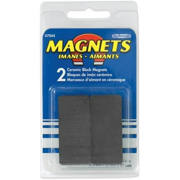 Master Magnetics Inc 07044 2 Count .38 in. X .88 in. X 1.88 in. Ceramic Block Magnets