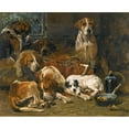 thumbnail image 2 of John Emms 24x20 Black Ornate Framed Double Matted Museum Art Print Titled: New Forest Buckhounds and a Terrier in Their Lodges After the Hunt, 2 of 5