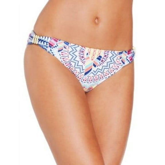 Bar III MULTI Printed Gold Hardware Hipster Bikini Swim Bottom, US Large