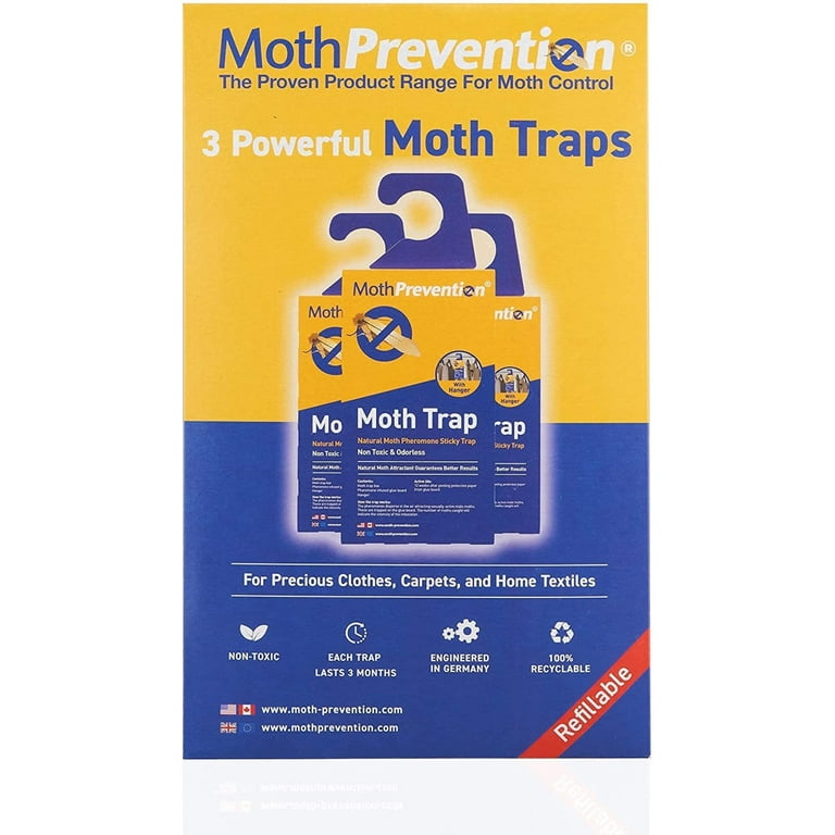 Powerful Moth Traps for Clothes Moths, Including Refills for 9 Months  Protection!
