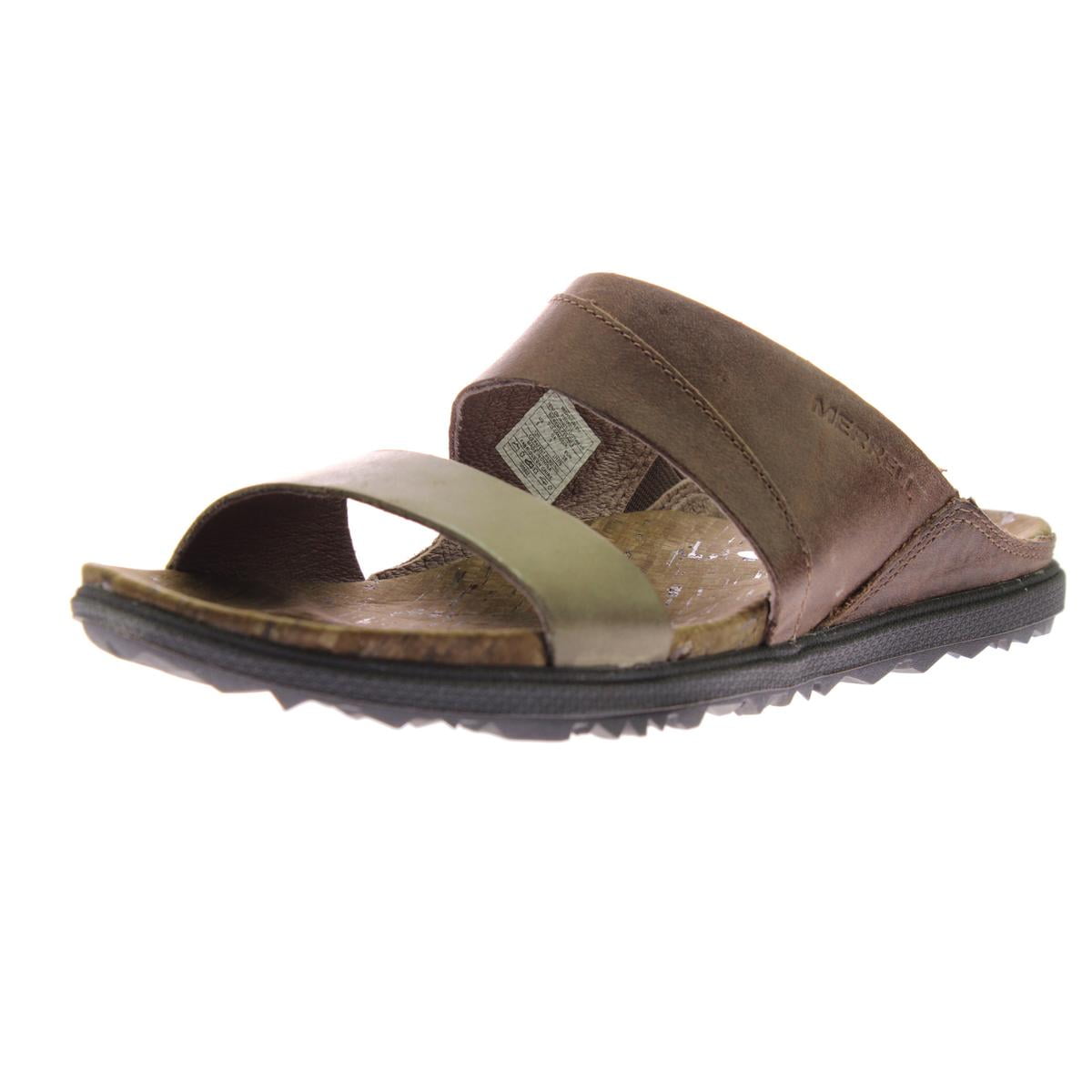 Merrell - Merrell Womens Around Town Leather Colorblock Slide Sandals - Walmart.com - Walmart.com