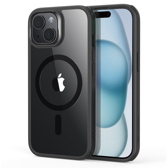 ESR Classic Hybrid Magnetic Case with HaloLock Compatible with iPhone 15, Shockproof Ultra-high Hardness Protection, Clear Black
