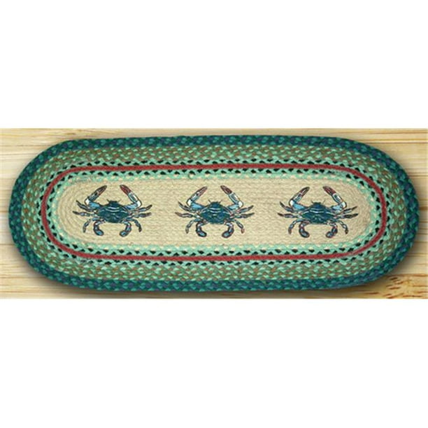 Earth Rugs 68-359BC Ovale Patch Imprimé Runner&44; Crabe Bleu