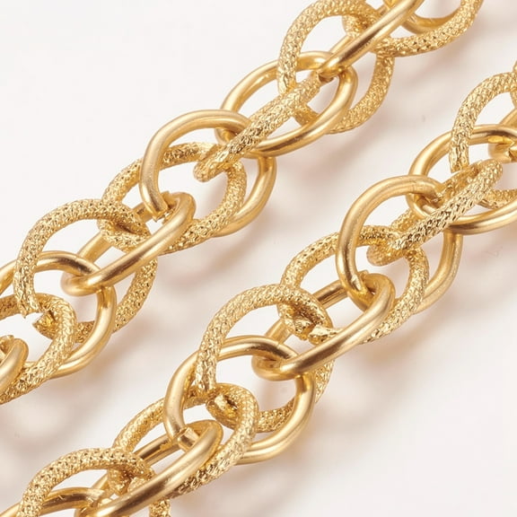 2ms Aluminum Double Link Chains Unwelded golden Size: Chains: about 19mm long 15mm wide 2mm thick
