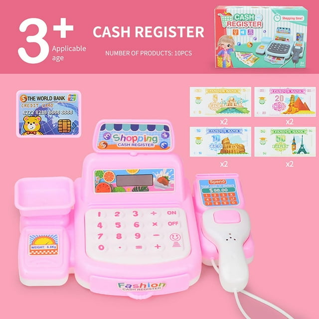 HWRETIE Caja Registradora De Supermercado Virtual De Juguete Minijuego De Tienda De Conveniencia Para Divertirse En Familia