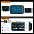 thumbnail image 3 of 4pcs 4x6 6x4 Inch Rectangular H4651/H4652/H4656/H4666 Sealed Beam Replacement LED Halo Projector Headlights Assembly H4/9003/HB2 Conversion Kit White High/Low Beam DRL Daytime Running Lights, 3 of 5