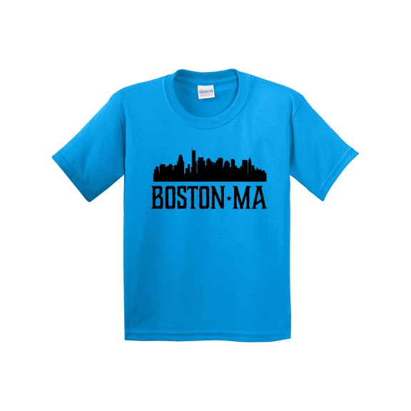 Inktastic Boston Massachusetts Skyline City Silhouette Youth T-Shirt