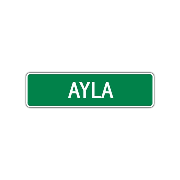 Ayla Girls Children Name Letter Printed Label Indoor Outdoor Wall Plaque Decoration Aluminum Sign 4"x13.5"