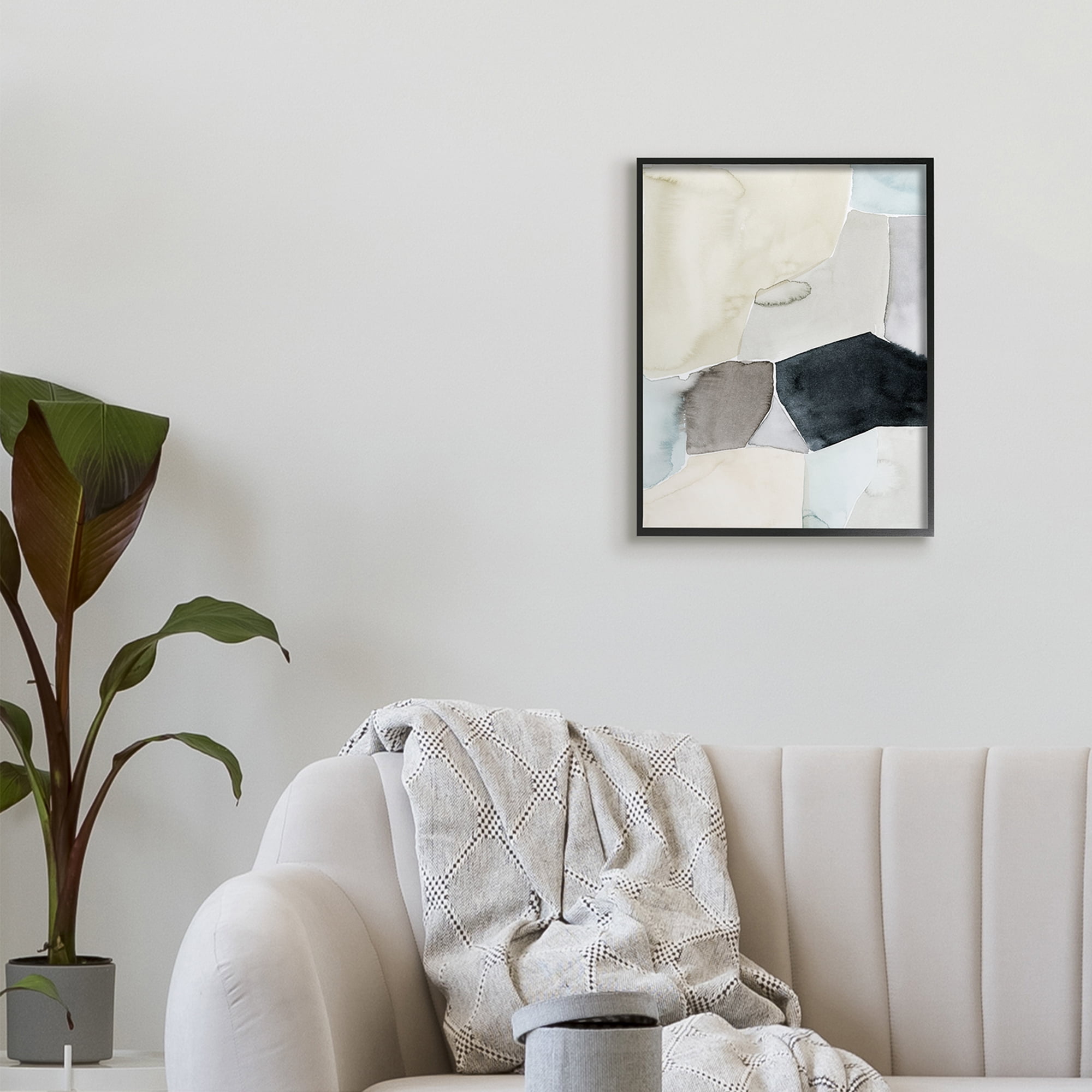 Stupell Industries Abstract Watercolor Shapes Green Blue Black,16 x 20,Designed by Grace Popp