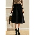 thumbnail image 5 of Elegant Women'S Fall Winter A-Line Midi Skirt Office Wear Tweed High Waist Slimming Design Black Skirt For Women, 5 of 6
