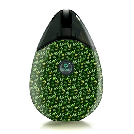 Skin Decal for Suorin Drop Vape Pod / pot leaves small green