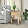 thumbnail image 4 of 2pcs FCH 40*34*60cm Particleboard Rattan Single Drawer Bedside Cabinet Burlywood, 4 of 9