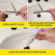 The Beard Club Straight Edge Razor Kit for Men with Single Derby Blade and 5 Replaceable Stainless Steel Blades, Barber Shaving Razor