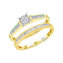 Brilliance Fine Jewelry Round 1/2 Carat Lab Grown Diamond Bridal Ring Set in 10KT Yellow Gold