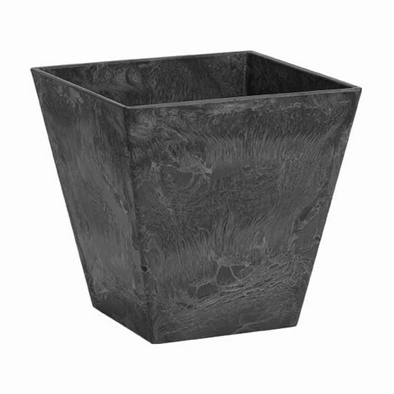 Root & Vessel Ella Square Planter, Black, 12"