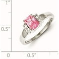 thumbnail image 5 of Sterling Silver Pink & White Cz Ring (Size 6) Made In Thailand qr4381-6, 5 of 6