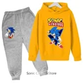 thumbnail image 3 of Conjunto de sudadera con capucha Sonic para niños, primavera y otoño, 2 piezas, bonitos trajes con capucha para niños y niñas de 3 a 14 años, 3 of 5
