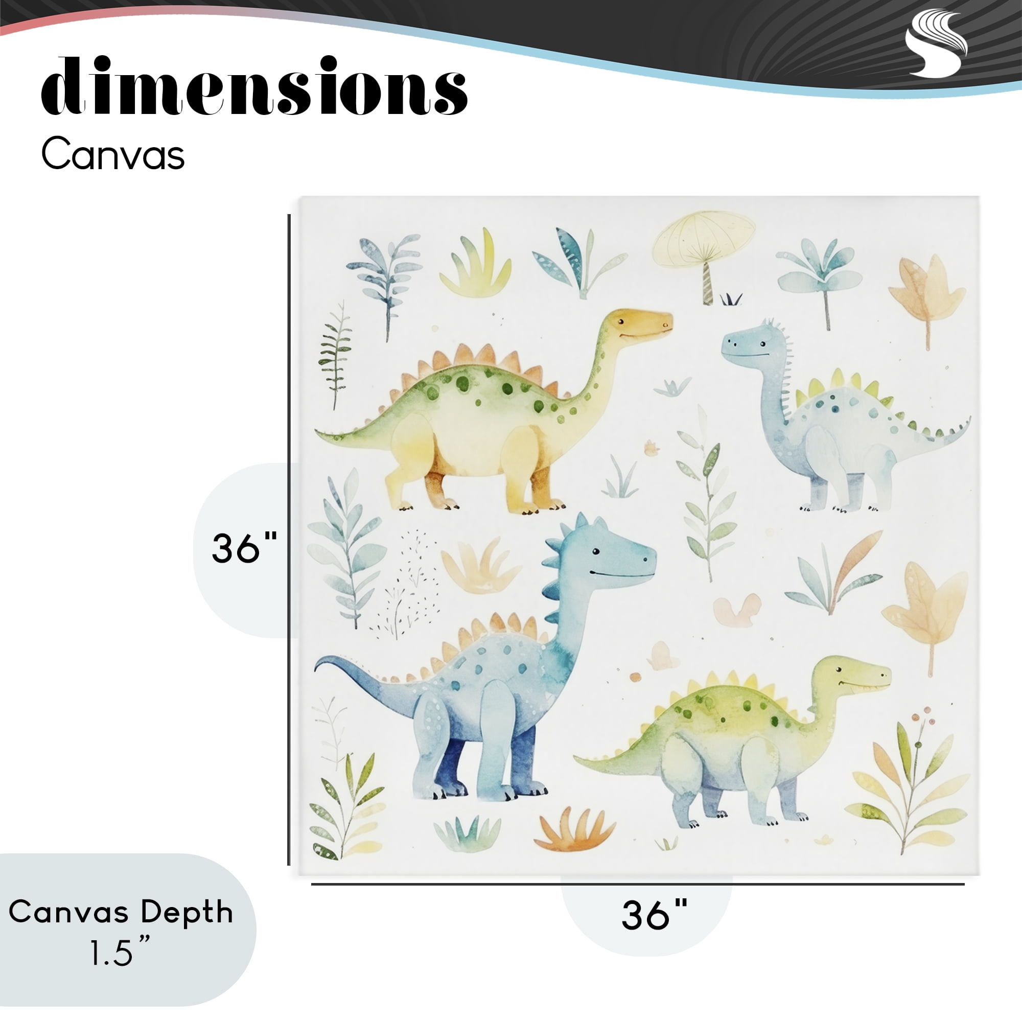 Stupell Industries Different Dinosaur Wonders Canvas Wall Art, design by Lazar Studio