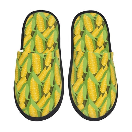 

Yiaed Corn 1 Print Unisex House Slippers Slip on Warm Shoes Indoor Outdoor with Anti-slip sole-Large