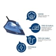 thumbnail image 4 of Plancha de Vapor T-fal True Ceramic Glide Azul FV1950X0, 4 of 4