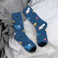 thumbnail image 5 of KLL Colorful Ocean Shark Print Cool Socks Men's Women's Crew Socks Funny Crazy Novelty Stockings, 5 of 6