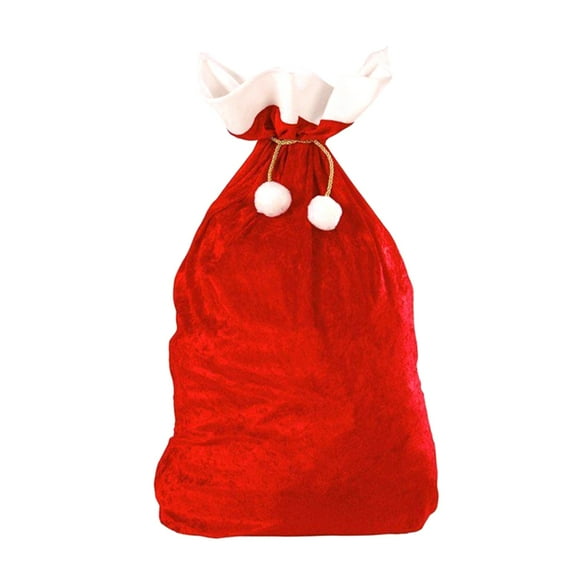 OUNONA Large Red Velvet Christmas Bags Jumbo Size for Candy Wrapping Holiday Supplies for Family Friends