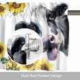 thumbnail image 6 of Sunflowers Funny Cows Valance Curtain for Windows Yellow Flower Farm Animal Plant Rod Pocket Curtain Valances Short Window Treatments Panels for Kitchen Bathroom Laundry Room Basement 56 x 16 Inch, 6 of 9