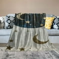 thumbnail image 5 of Cozy Black &amp; Golden Moon Star  Throw Blanket - Soft, All Season Flannel for Bed, Sofa, Chair | Perfect for Living Room Decor, 5 of 8