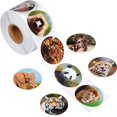 thumbnail image 3 of 500 Piezas Pegatinas de Animales Pegatinas en Rollo de Animales del Zoológico Etiqueta Autoadhesiva de 1 Pulgada Calcomanías de Pared con Forma de Animal para Favores de Fiesta Infantil, 8 Estilos, 3 of 5