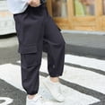 thumbnail image 4 of Boys Cargo Joggers Pants 2 Pack Elastic Waist Jogging Hiking Trousers Kids School Uniform Sweatpants 8-9T, 4 of 7