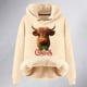 thumbnail image 4 of WILLBEST Sudadera Deportiva para Mujer con Capucha y Estampado Navideño de Vaca Grande, 4 of 4
